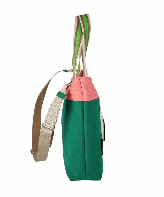 tsumori chisato CARRY キラミックスコンビ トートバッグ 2wayショルダー A4収納 ネコ グリーン