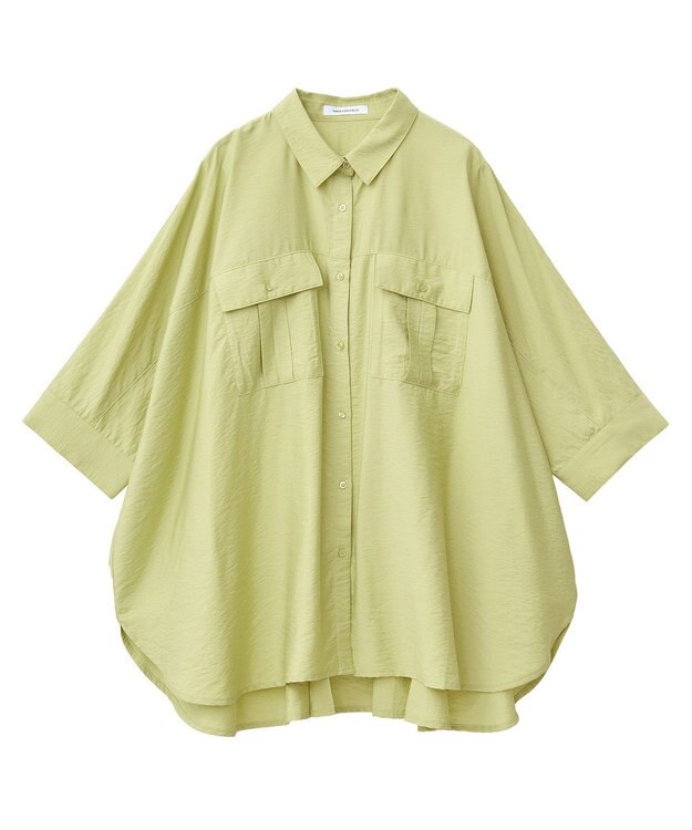 AMERICAN HOLIC 【WEB限定】接触冷感Wポケットシャツチュニック Khaki