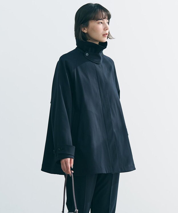 UNFILO 【昨年即完！春の売れ筋1位コート】Aライン スプリングコート ネイビー