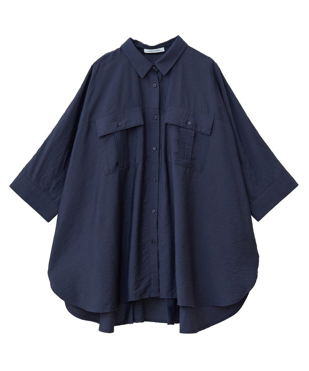 AMERICAN HOLIC 【WEB限定】接触冷感Wポケットシャツチュニック Charcoal Gray