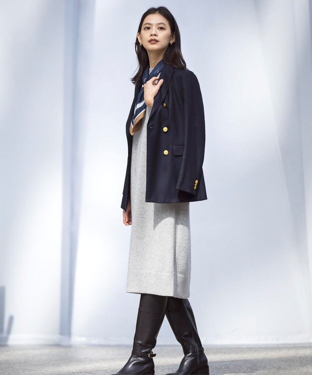 J.PRESS LADIES Vintageプリント スクエア スカーフ ネイビー系5