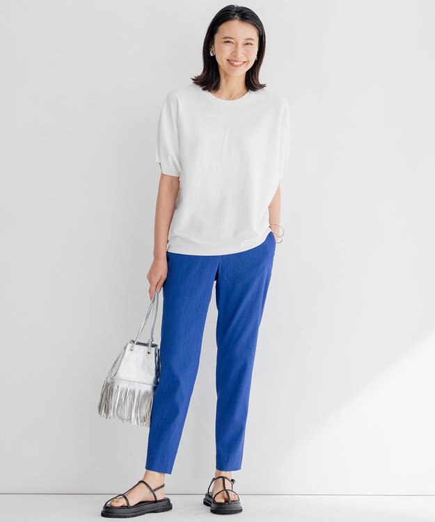 23区 S 【洗える】レーヨンポリエステルストレッチ ドルマン ニット ホワイト系