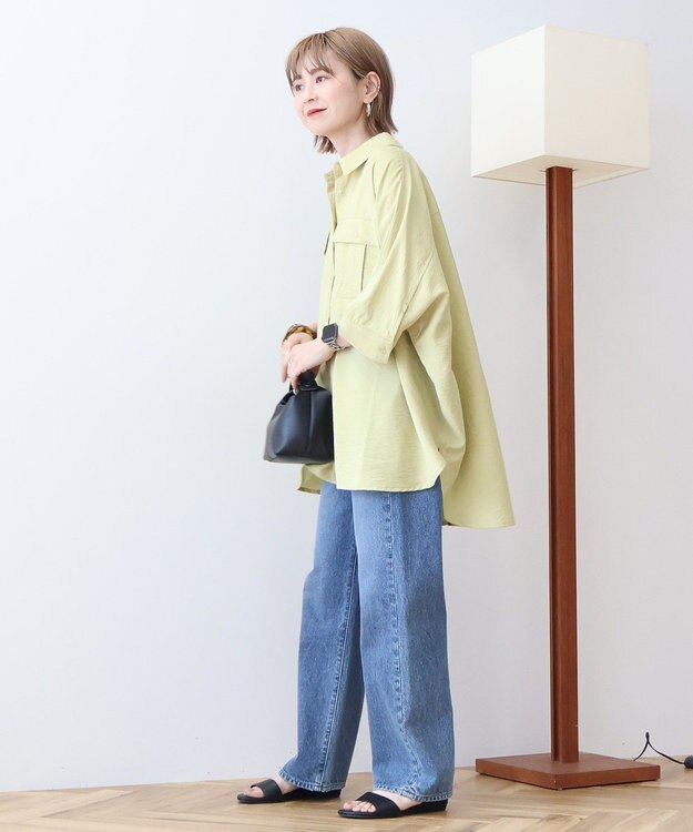 AMERICAN HOLIC 【WEB限定】接触冷感Wポケットシャツチュニック Khaki