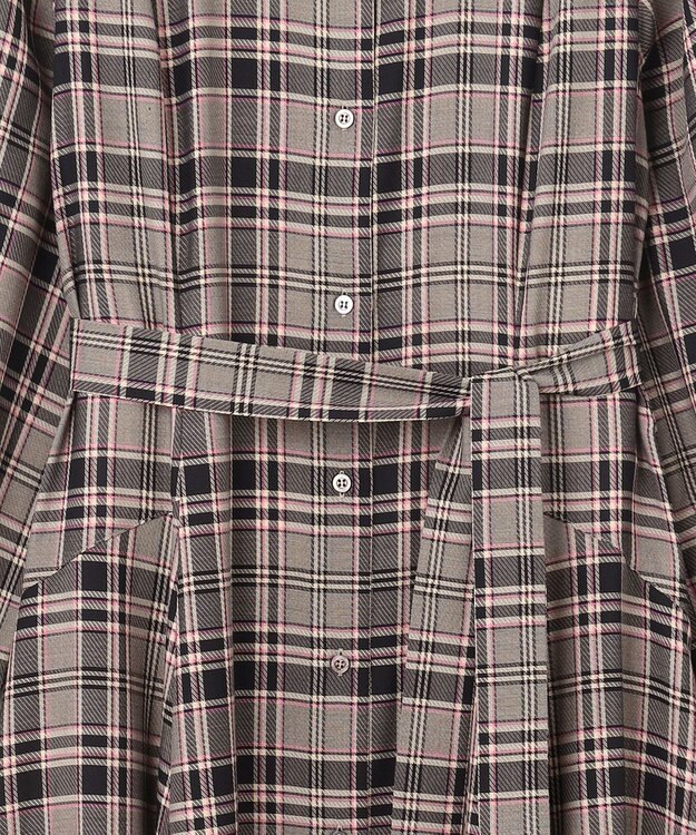 組曲 L シアーツイルチェック ワンピース ベージュ系3