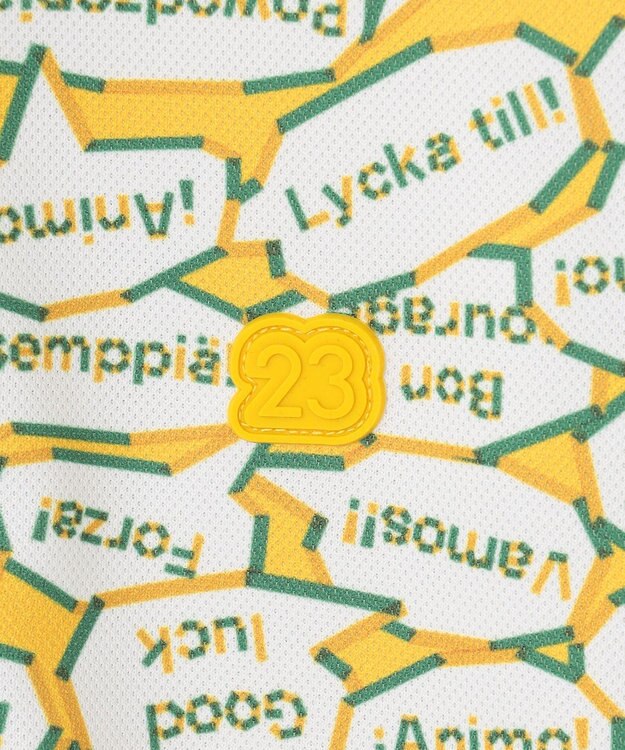 23区GOLF 【WOMEN】【吸水速乾/UVカット】YELL総柄プリントポロシャツ イエロー系5