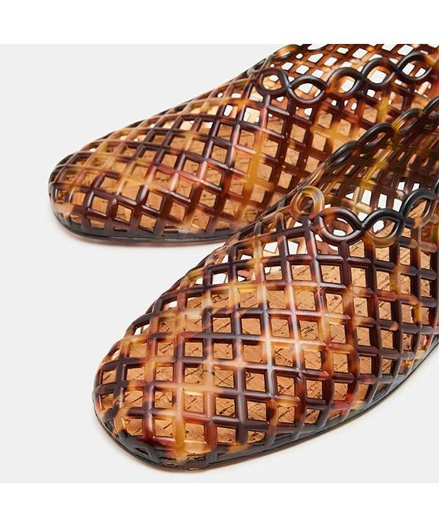 STEVE MADDEN GROVE-XS クリアメッシュフラットシューズ トータス