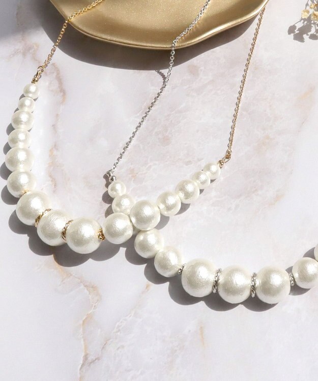 Tiaclasse 【日本製】コットンパール ネックレス シルバー