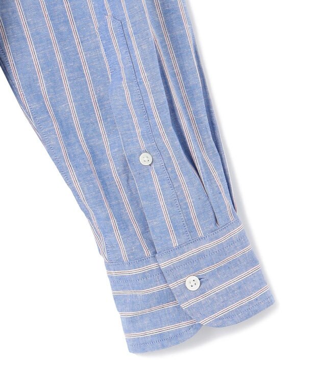 J.PRESS MEN 【WEB・一部店舗限定】コットンリネンストライプシャツ ダルブルー系1