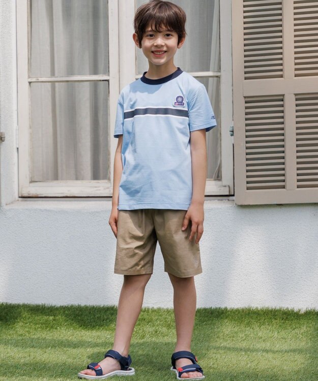 J.PRESS KIDS 【速乾】【100-130cm】ラインプリント Ｔシャツ サックスブルー系