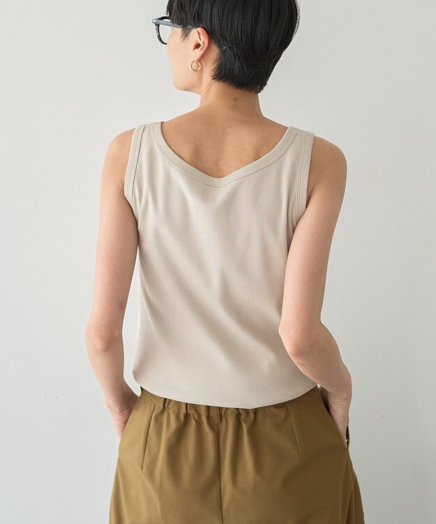 AMERICAN HOLIC テレコタンクトップ Beige
