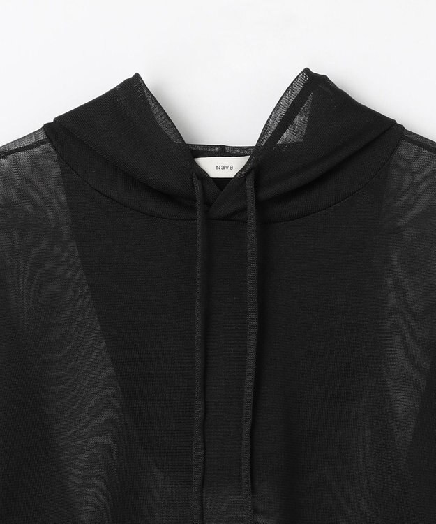 NAVE 【Nave・洗える】シアーニット パーカー ブラック系