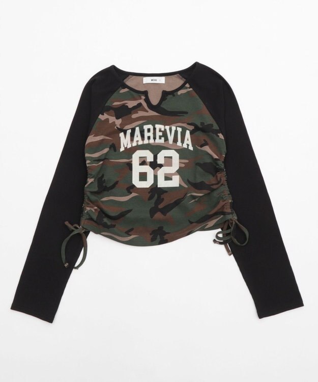 WEGO キーネックサイドドロストラグランロンT 柄1