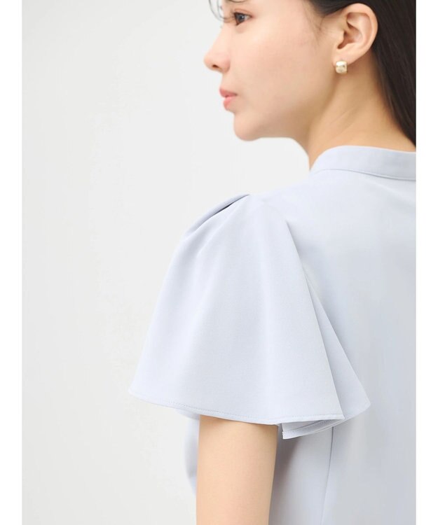 earth music&ecology ラッフルブラウス Light Gray