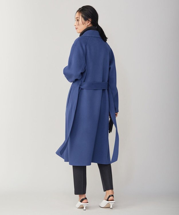 ICB ウールリバー ロングトレンチコート ハンブルー系