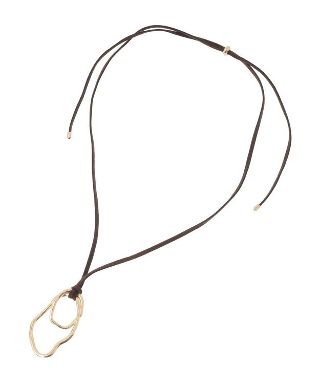 AMERICAN HOLIC メタルフープスライドネックレス Brown