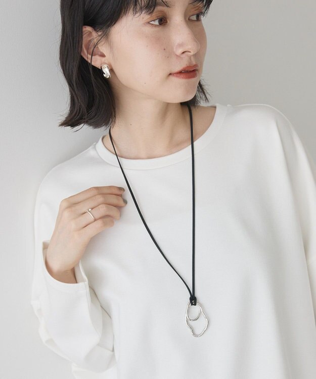 AMERICAN HOLIC メタルフープスライドネックレス Black