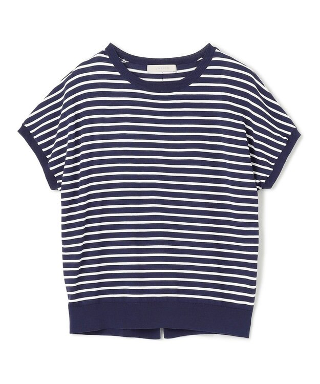 UNFILO スゴ機能 コンパクトニットT ネイビー×オフ