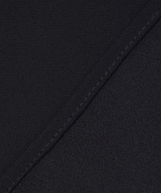 23区 【洗える】バックサテンアムンゼン ネックステッチ ブラウス ネイビー系