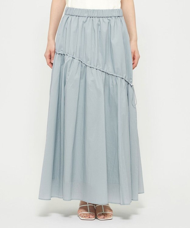 uncrave シアープルーフナイロン ドローコードスカート サックス