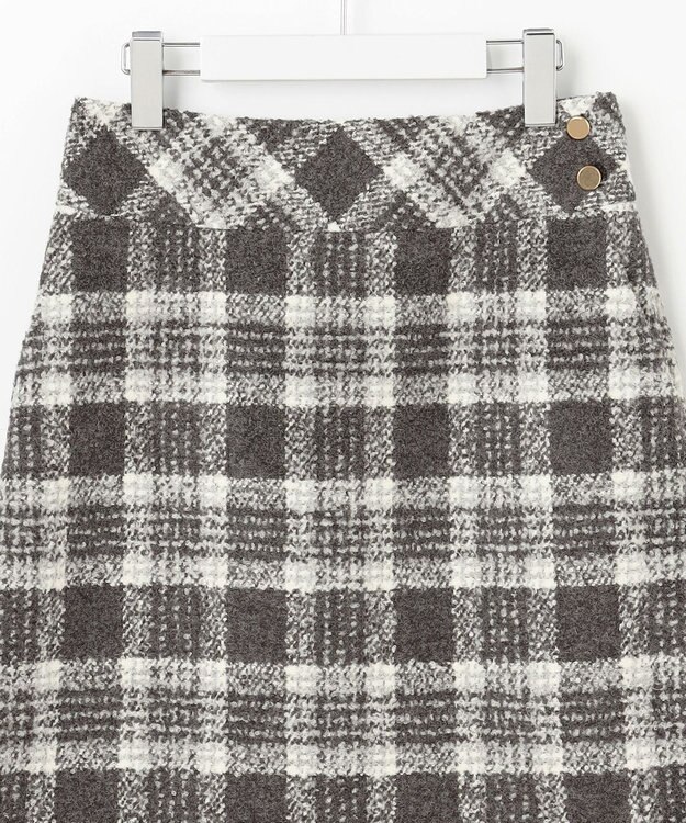 自由区 L BALLIループミルドチェック スカート グレー×オフ