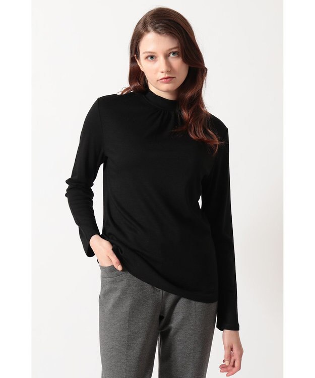 DAKS ウールスムース ハイネックカットソー ブラック