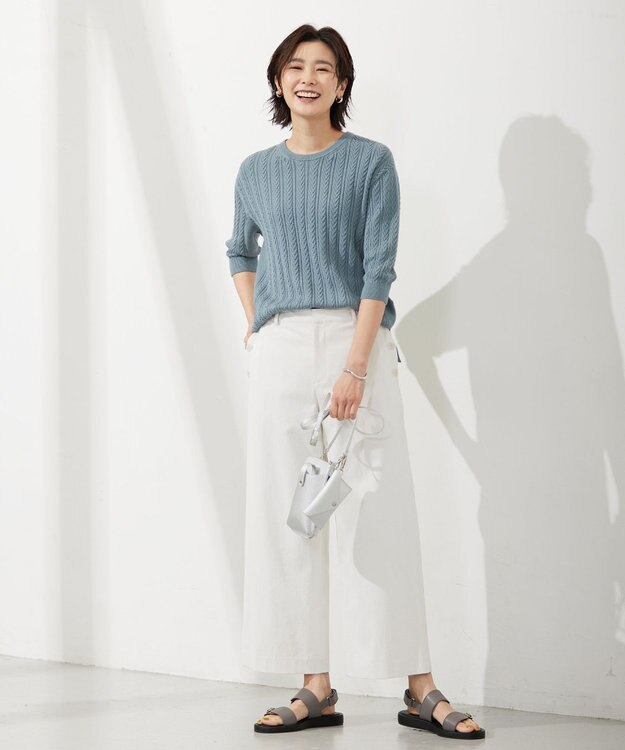 J.PRESS LADIES L 【洗える】 TSUBOMI WG ニット スモーキーグリーン系