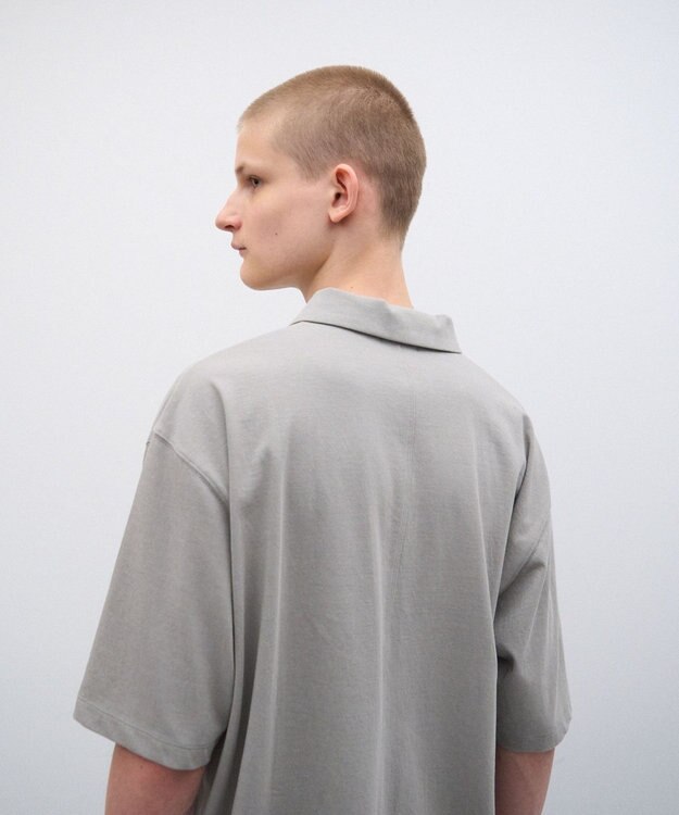 ATON FRESCA PLATE | ルーズフィットポロシャツ - UNISEX GRAY