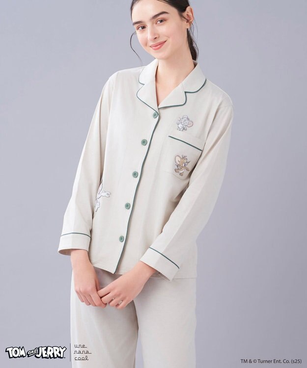 une nana cool トムとジェリー × une nana cool 【綿100％】開襟パジャマ BE