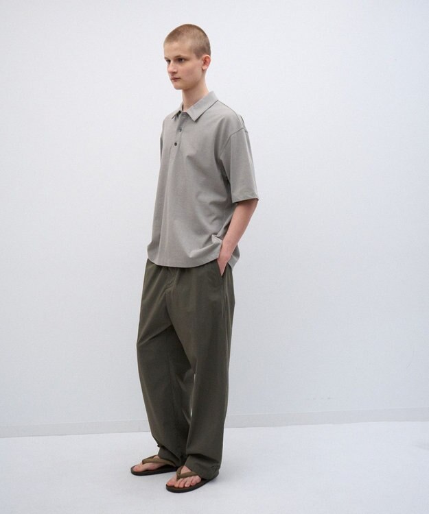 ATON FRESCA PLATE | ルーズフィットポロシャツ - UNISEX GRAY