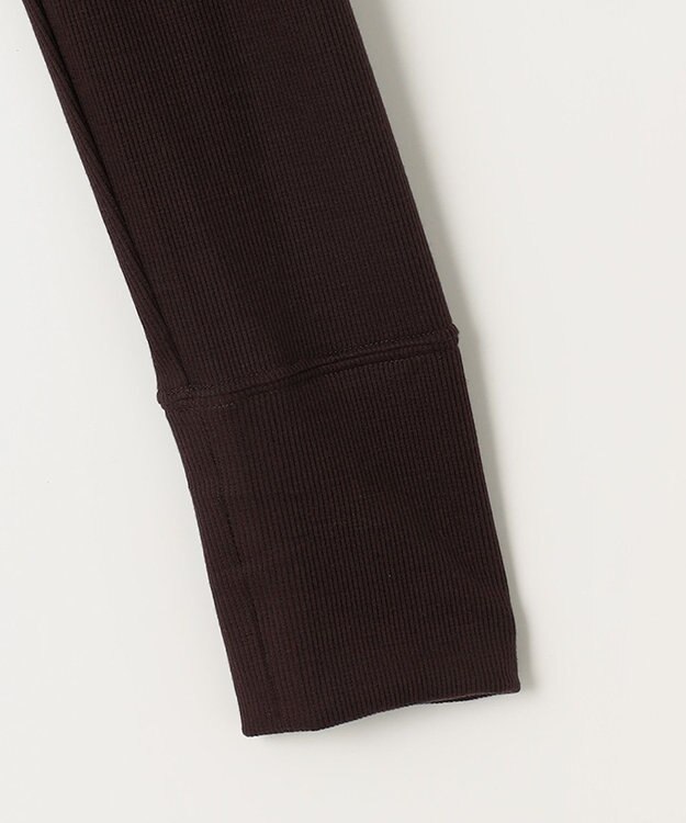 自由区 L 【洗える】ベアフライスボトルネック カットソー ダークブラウン系