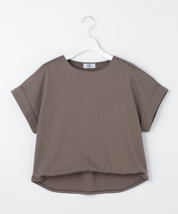 J.PRESS LADIES 【2WAY】コットンスムース フレンチスリーブ カットソー モカ系