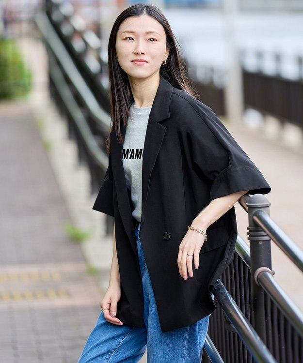 UNFILO 【mi-molletコラボ】FINE MOVE ハーフスリーブジャケット ブラック