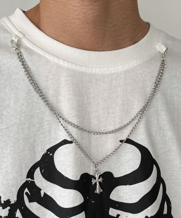 WEGO アクセ付きハードグラフィックT（SS） ホワイトその他