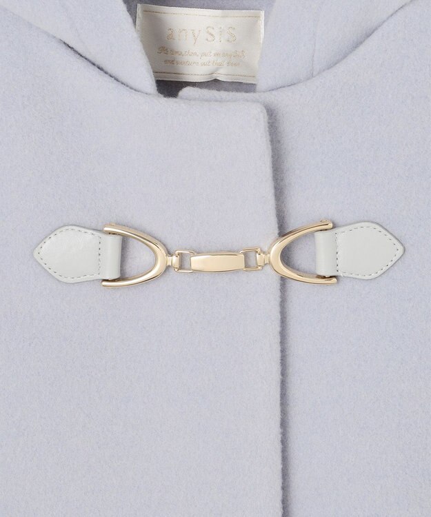 ANY SIS L 【2WAY】ファインウールモッサ ショートコート 【WEB・一部店舗限定】ライトブルー