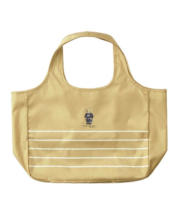 MOONBAT POLO RALPH LAURENRL ポーチ付きレインバッグ ワンポイントポロベア／撥水加工 ベージュ