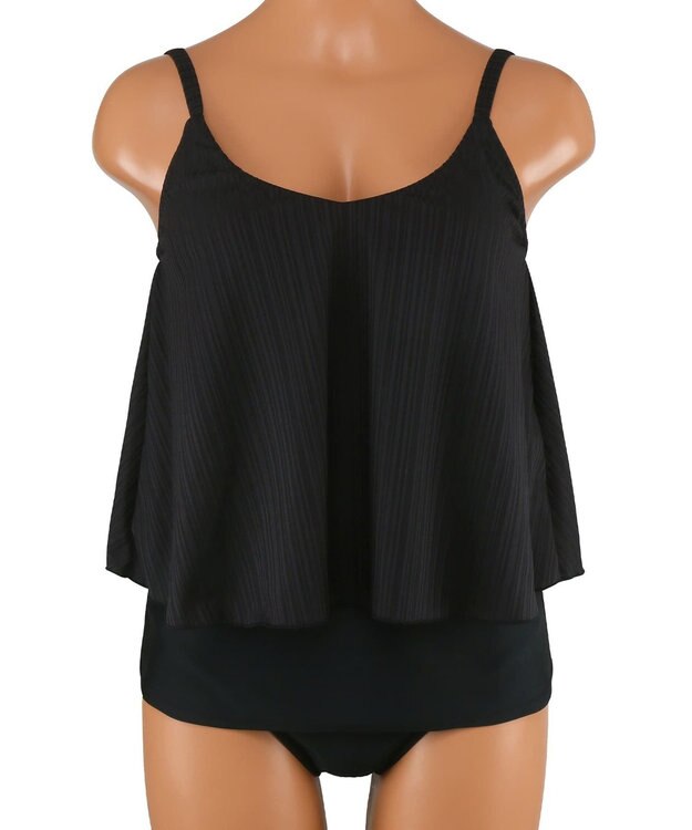 San-ai Resort（三愛水着楽園） ロングパンツセット水着　9M・11L【Coral veil（コーラルヴェール）】 ブラック