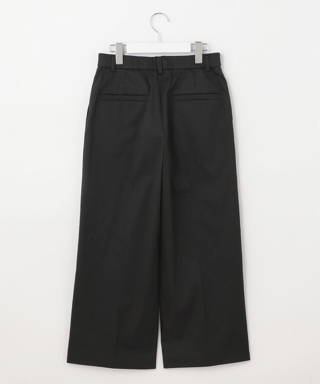 自由区 【接触冷感・撥水防汚加工】COOLMAX ワイドクロップドパンツ ブラック系