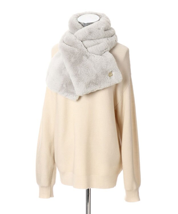 MOONBAT 【FUDGE11月号掲載】PAUL & JOE ACCESSOIRES フェイクファービッグマフラー ライトグレー