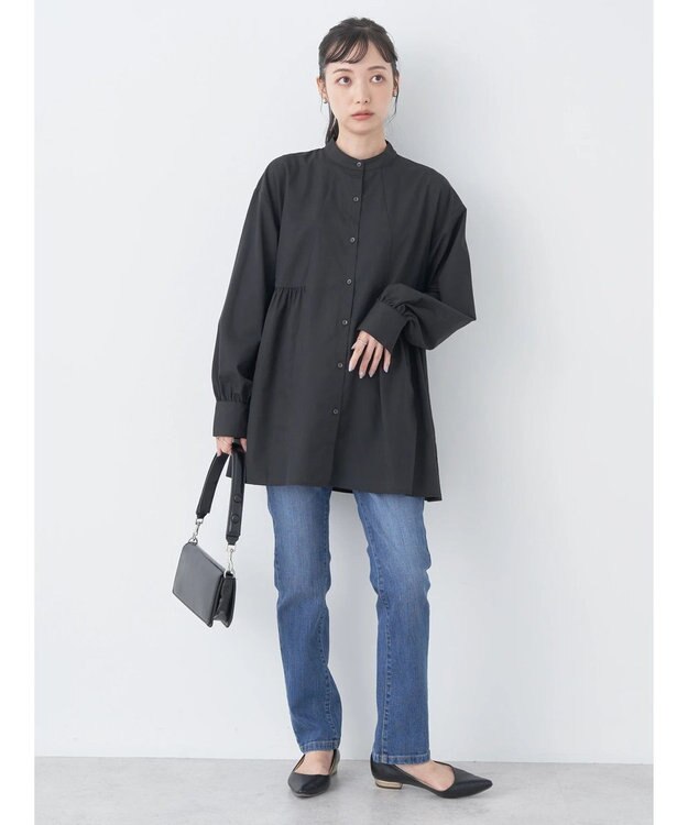 earth music&ecology サイドティアードチュニック Black