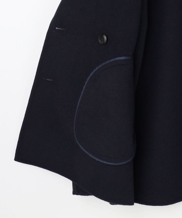 組曲 S ダブルブレストリバー コート ネイビー系