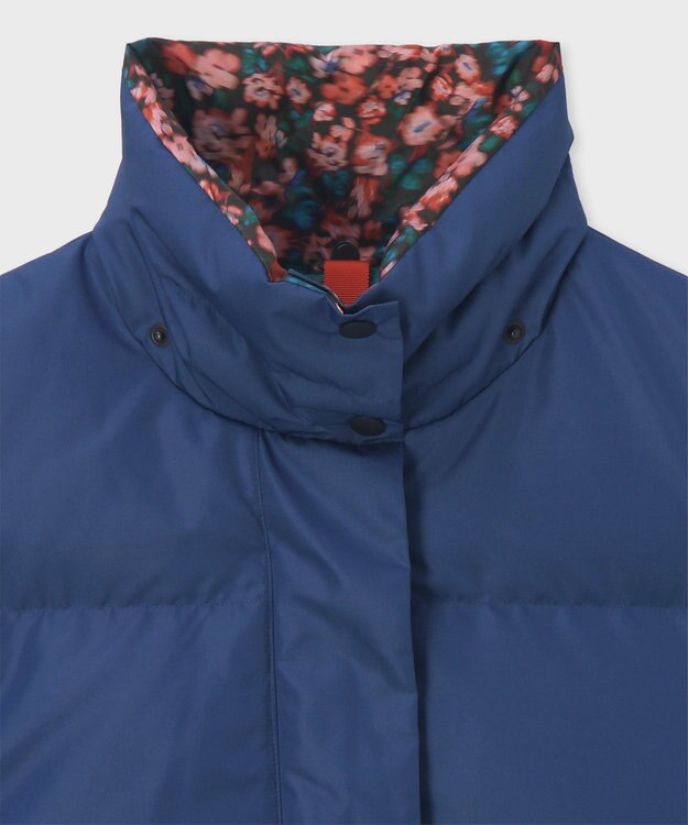 Paul Smith Tea Floral ボンネットフード ショートダウン インディゴブルー