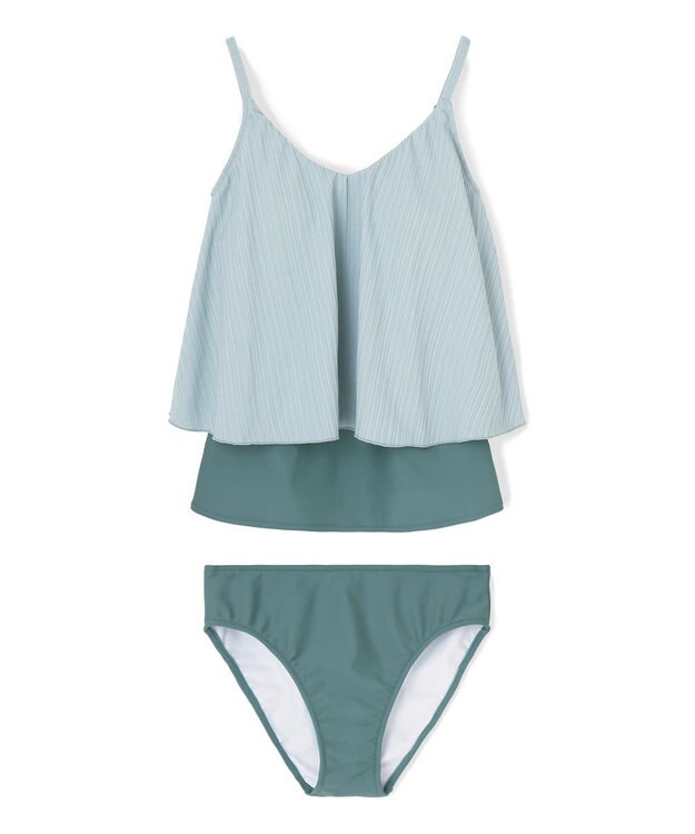 San-ai Resort（三愛水着楽園） ロングパンツセット水着　9M・11L【Coral veil（コーラルヴェール）】 グリーン