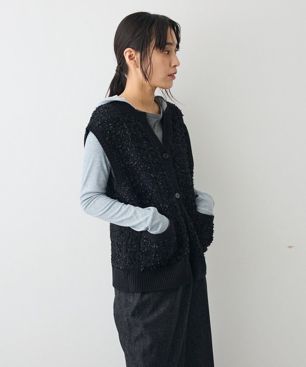 CRAFT STANDARD BOUTIQUE ツイード編みニットベスト Black