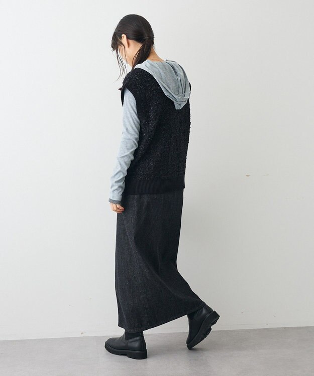 CRAFT STANDARD BOUTIQUE ツイード編みニットベスト Black