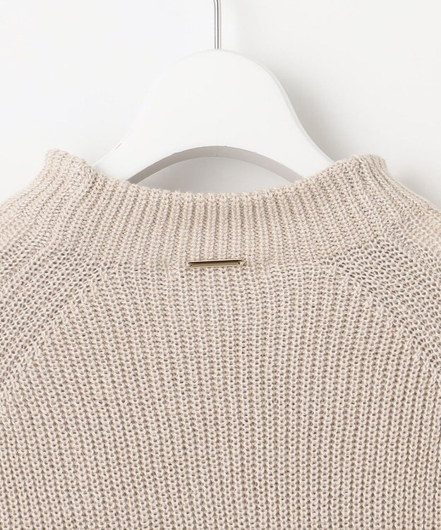 自由区 【洗える】コットンウールミドルゲージプルオーバー ニット ベージュ