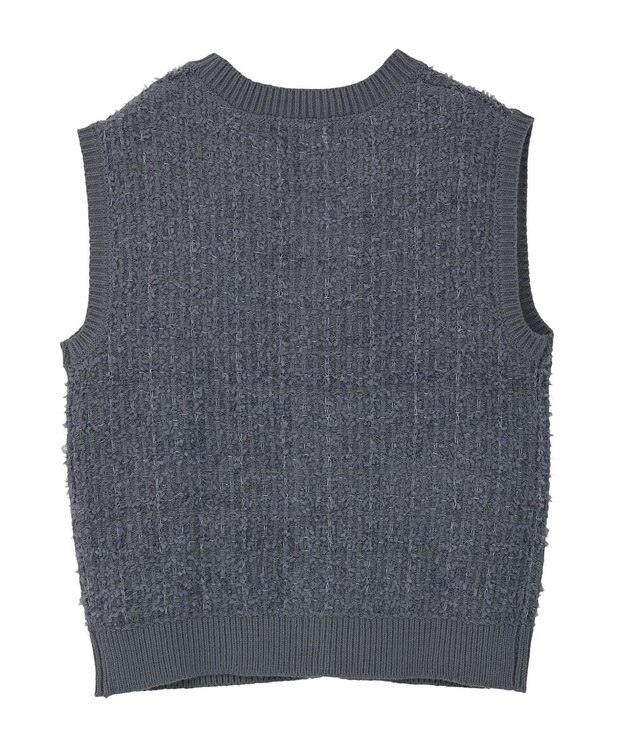 CRAFT STANDARD BOUTIQUE ツイード編みニットベスト Deep Purple