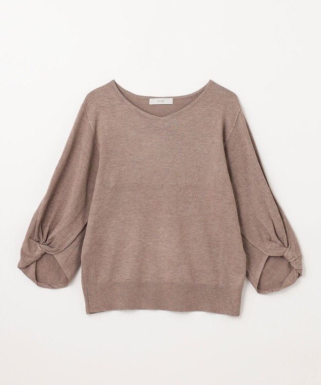 ANY 【洗濯機可】ボリュームスリーブニット モカ