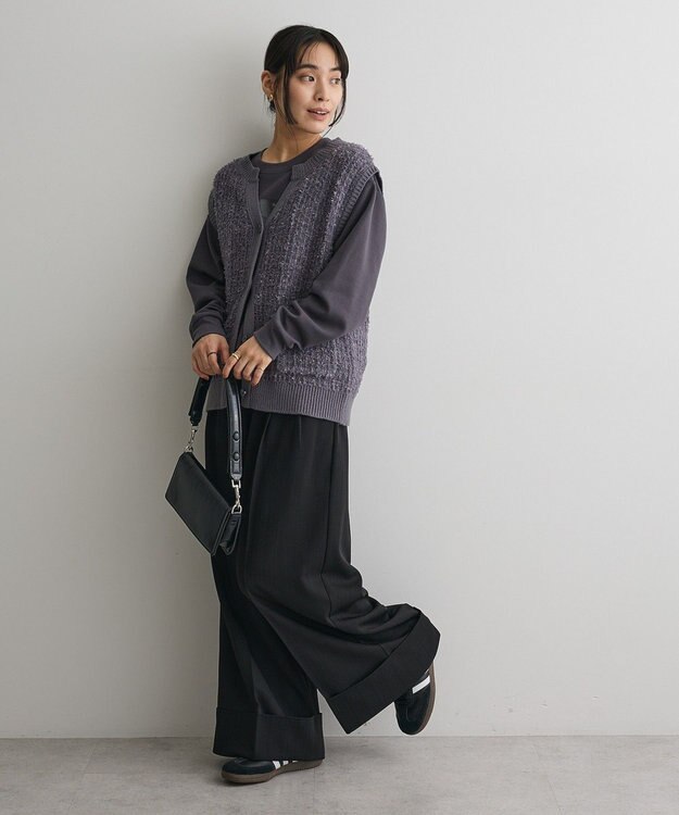CRAFT STANDARD BOUTIQUE ツイード編みニットベスト Deep Purple