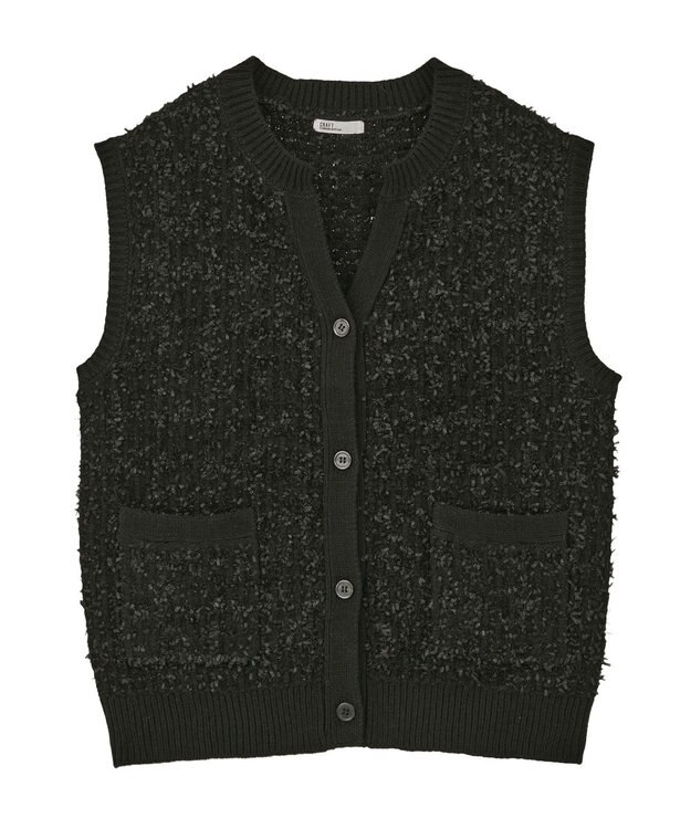 CRAFT STANDARD BOUTIQUE ツイード編みニットベスト Black