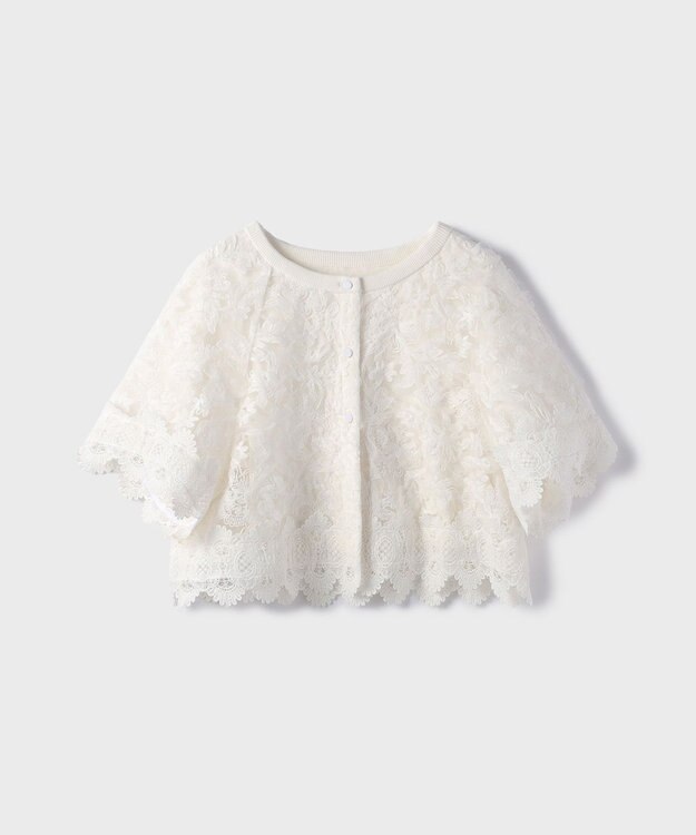 GRACE CONTINENTAL フラワー刺繍ニットカーディガン ホワイト